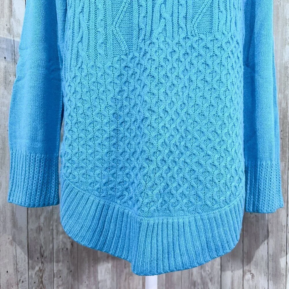 Women's New York & Company Sweater | Blue | Crew Neck | Large | Cable Knit - Picture 6 of 14